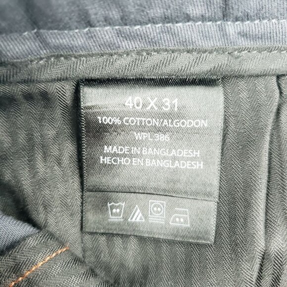 Haggar Pant Men 40x31Pleated Cuffed Invisible Flex Waistband Dark Navy Khaki NWT - Picture 6 of 11